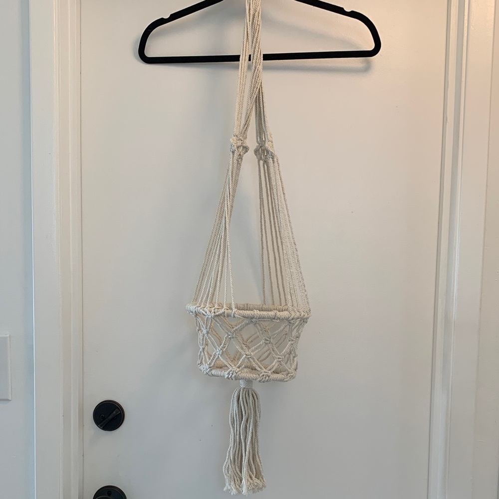 Cream Macrame Plant Hanger